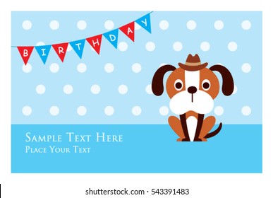 cute puppy birthday greeting card