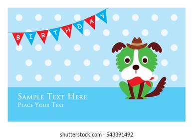 cute puppy birthday greeting card