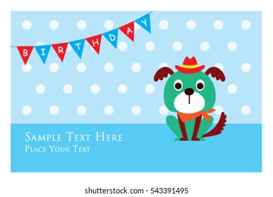 cute puppy birthday greeting card