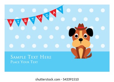 cute puppy birthday greeting card