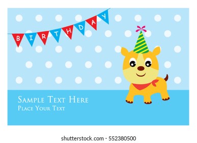 cute puppy birthday greeting card
