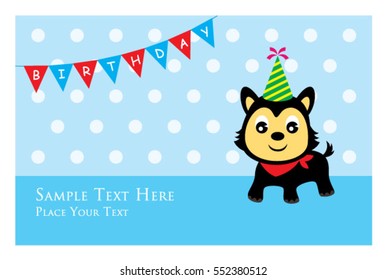 cute puppy birthday greeting card