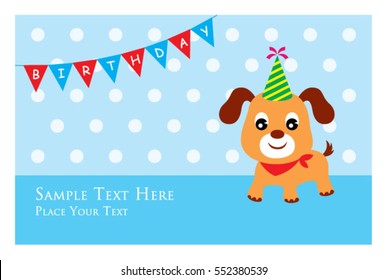 cute puppy birthday greeting card