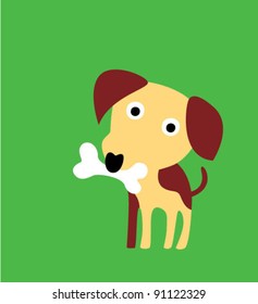 cute puppy with bone