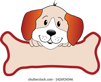 Cute Puppy and Bone, dog, dog bone