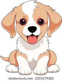 cute puppy cartoon clipart, little dog vector