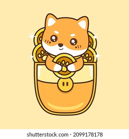 cute puppy with coin pocket