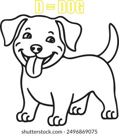 a cute puppy coloring book vector illustration