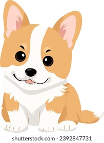 Cute Puppy  Corgi Dog Cartoon Clipart