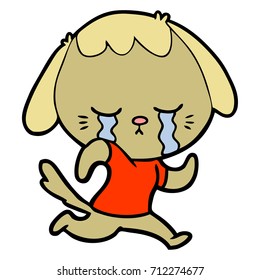 cute puppy crying cartoon