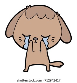 cute puppy crying cartoon