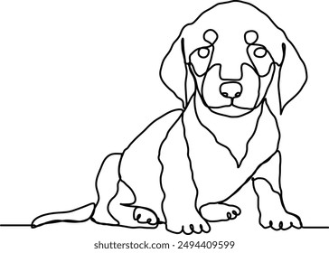 Cute puppy dachshund 005 line art