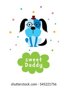 cute puppy daddy vector