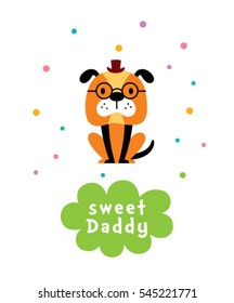 cute puppy daddy vector