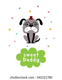 cute puppy daddy vector