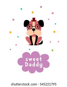 cute puppy daddy vector