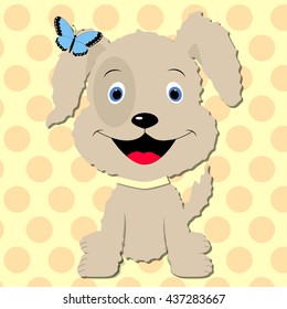 cute puppy dog baby. Template for design and decoration. cute sticker album, scrapbook. Baby vector illustration. Baby shower