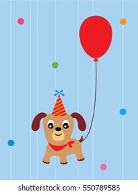 cute puppy dog birthday greeting card