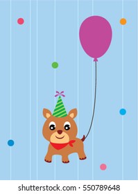 cute puppy dog birthday greeting card