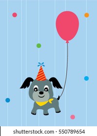 cute puppy dog birthday greeting card