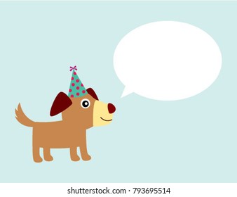cute puppy dog birthday greeting card vector