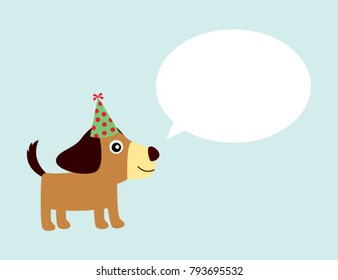cute puppy dog birthday greeting card vector