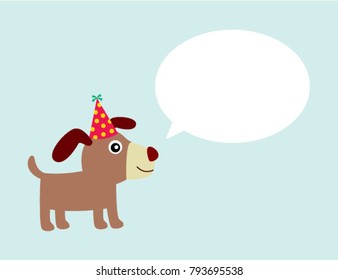 cute puppy dog birthday greeting card vector