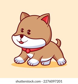 Cute puppy dog cartoon vector icon illustration
