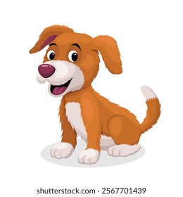 Cute Puppy Dog Cartoon Vector Illustration