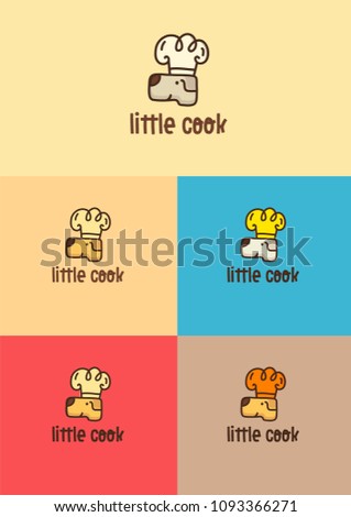 Cute puppy dog cook vector logo