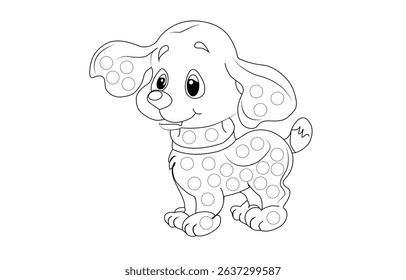 Cute Puppy Dog Dot Marker Coloring Pages, Markers Coloring Book for Toddlers, Art Paint Daubers Kids Activity Coloring Book, Puppy coloring book