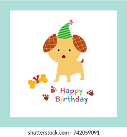 Cute Puppy Dog Happy Birthday Greeting Stock Vector (Royalty Free ...