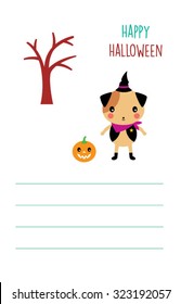 cute puppy dog happy halloween tag