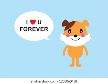 cute puppy dog happy valentine greeting card vector