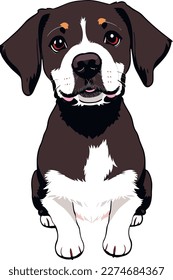Cute puppy dog illustration vector