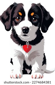 Cute puppy dog illustration vector