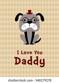 cute puppy dog i love you daddy gift card