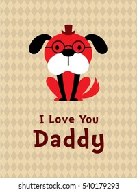 cute puppy dog i love you daddy gift card