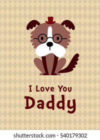 cute puppy dog i love you daddy gift card