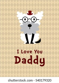 cute puppy dog i love you daddy gift card