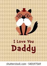 cute puppy dog i love you daddy greeting card