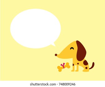 cute puppy dog message card vector