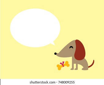 cute puppy dog message card vector
