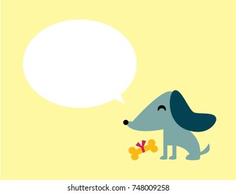 cute puppy dog message card vector
