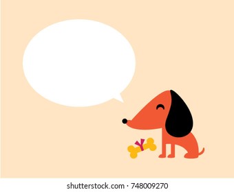 cute puppy dog message card vector