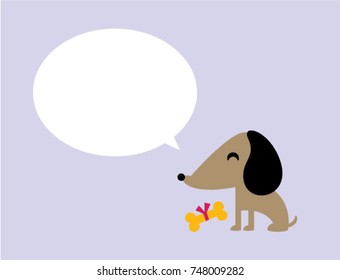 cute puppy dog message card vector