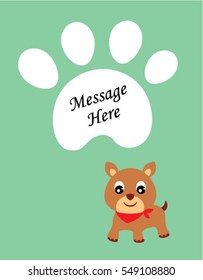 cute puppy dog message greeting card