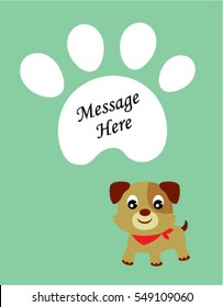 cute puppy dog message greeting card