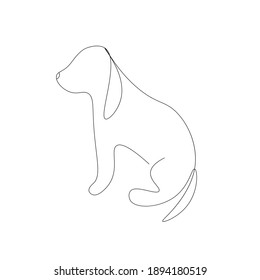 Cute puppy dog on white background, vector illustration	
