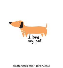 Cute puppy dog pet. Cartoon dog character illustration for icon, logo, poster, banner design. Funny and happy pet concept.